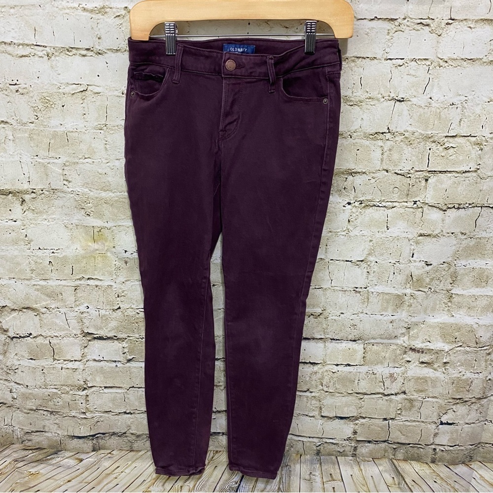 Old Navy Purple Mid Rise Rockstar Pants